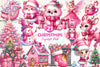Exquisite Pink Christmas Wonderland Clipart Bundle