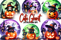 Cute Ghost Clipart Bundle 1 - CraftNest - Digital Crafting and Art