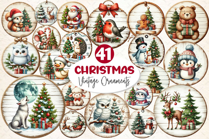 Vintage Christmas Ornaments Clipart Bundle 2 - CraftNest - Digital Crafting and Art