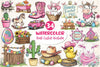 Vintage Pink Easter Western Clipart Bundle 2