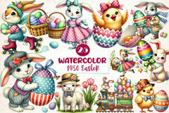 Vintage 1950 Easter Clipart Bundle - CraftNest - Digital Crafting and Art