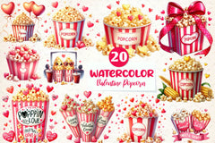 Valentine Popcorn Clipart Bundle - CraftNest - Digital Crafting and Art