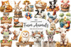 Cute On The Farm Animals Clipart Bundle