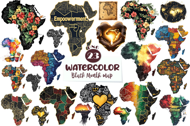 Black Month Map Clipart Bundle - CraftNest - Digital Crafting and Art