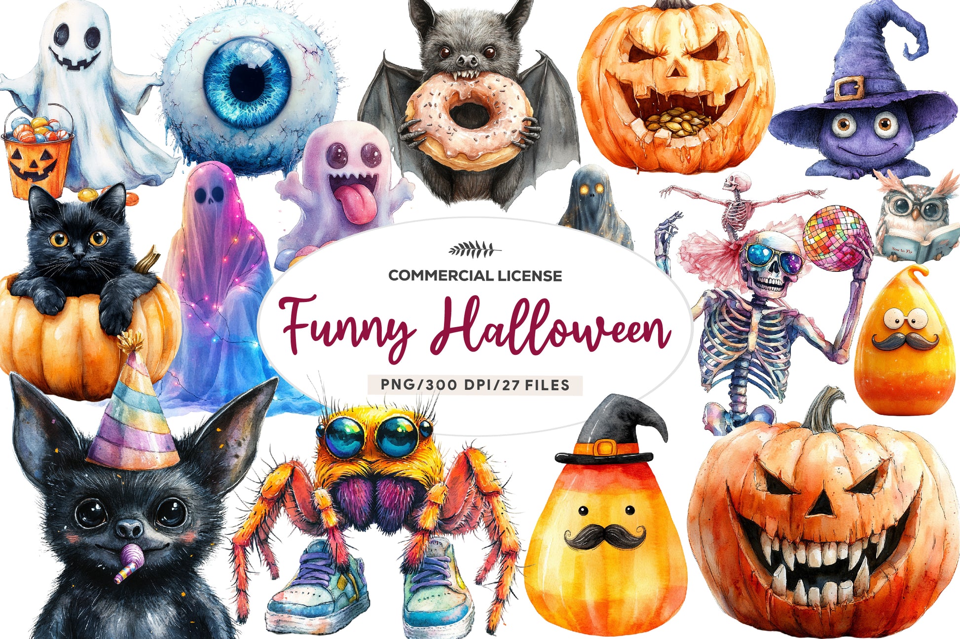 Funny Halloween Clipart Bundle - CraftNest - Digital Crafting and Art