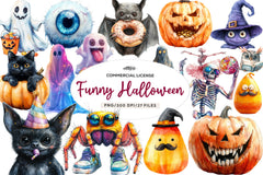 Funny Halloween Clipart Bundle - CraftNest - Digital Crafting and Art
