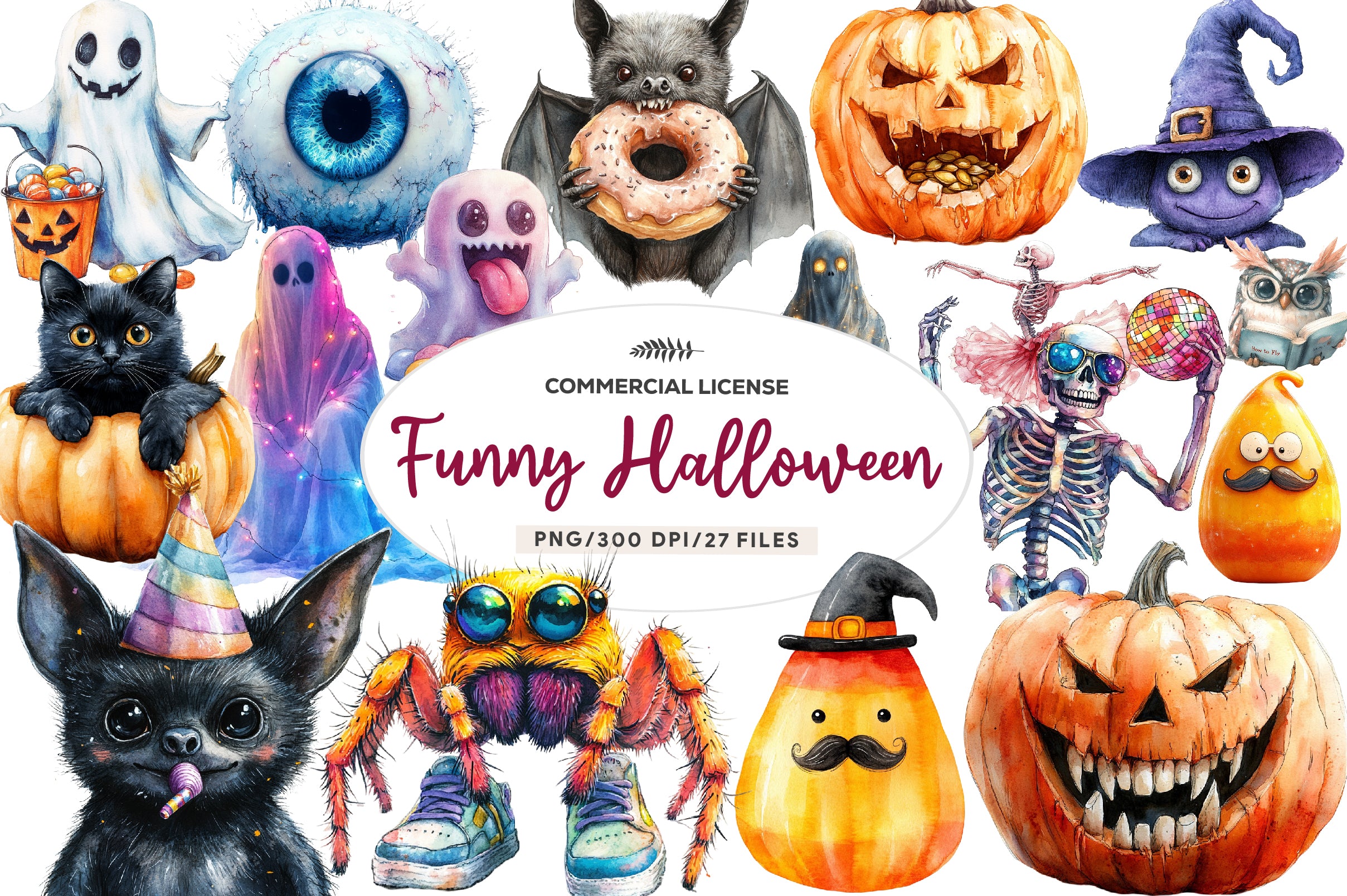 Funny Halloween Clipart Bundle - CraftNest - Digital Crafting and Art