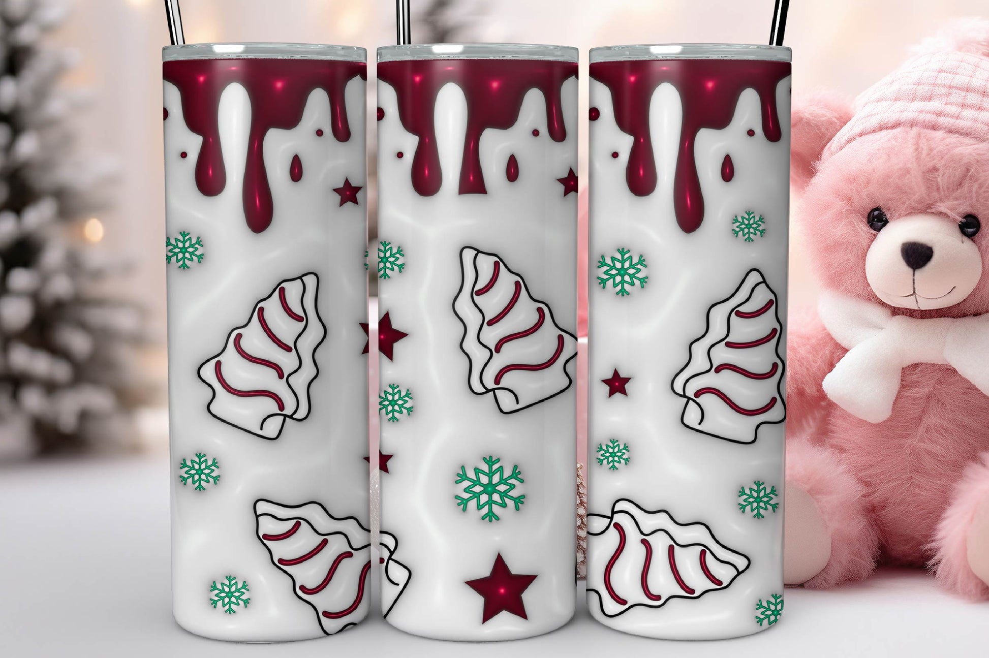 3D Christmas Inflated Tumbler Bundle 15 - CraftNest - Digital Crafting and Art