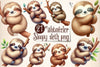 Sleepy Sloth Clipart Bundle 1