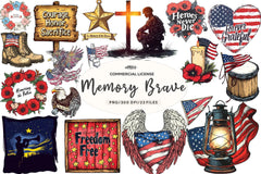 In Memory Of The Brave Design Clipart Bundle - CraftNest - Digital Crafting and Art