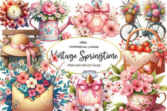Vintage Springtime Clipart Bundle - CraftNest - Digital Crafting and Art
