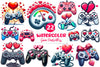 Valentine Game Controllers Clipart Bundle