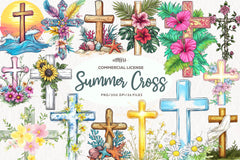 Summer Cross Clipart Bundle - CraftNest - Digital Crafting and Art