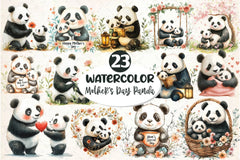 Mother's Day Panda Clipart Bundle - CraftNest - Digital Crafting and Art