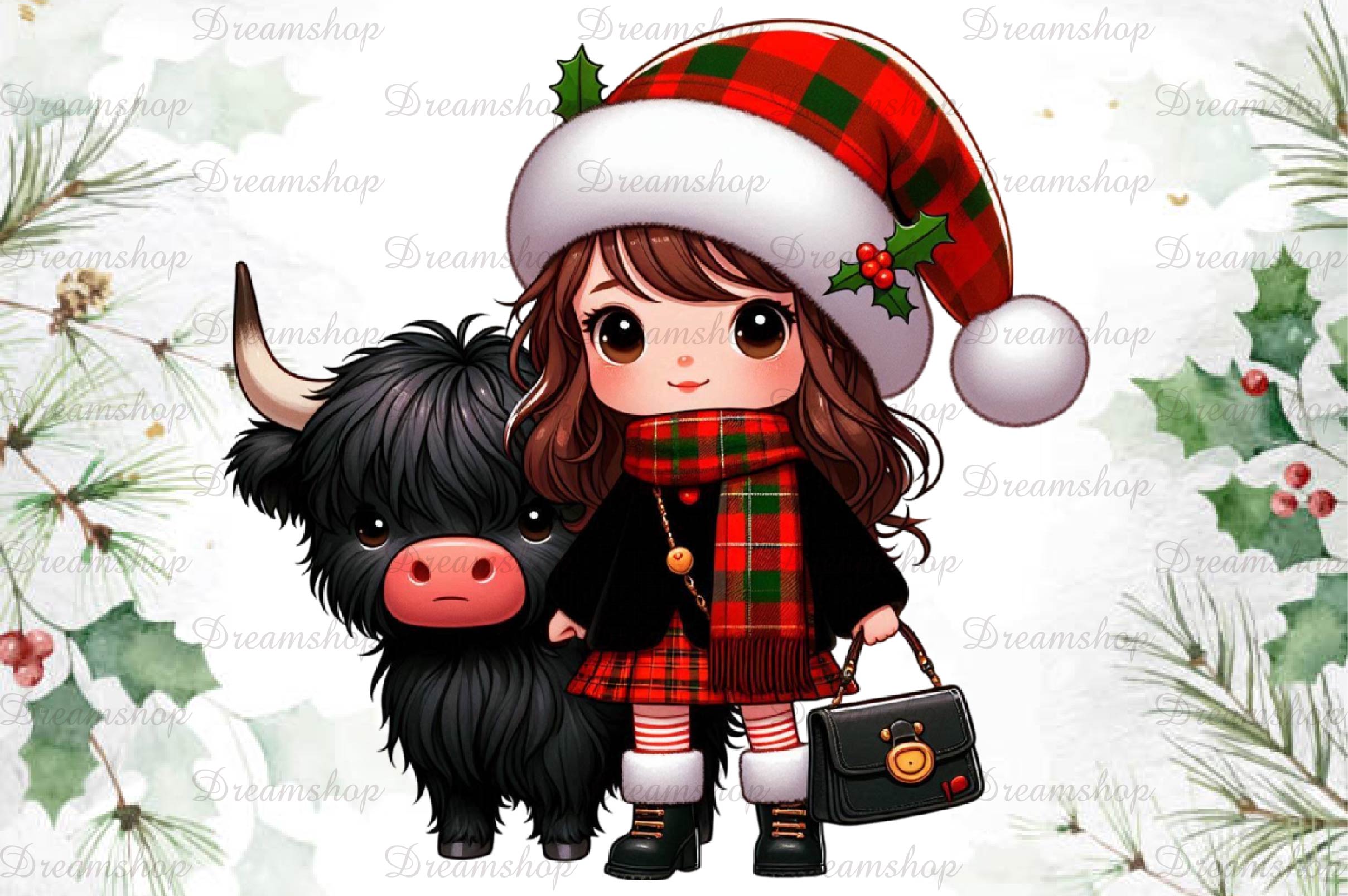 African American Christmas Girl Clipart Bundle 1 - CraftNest - Digital Crafting and Art