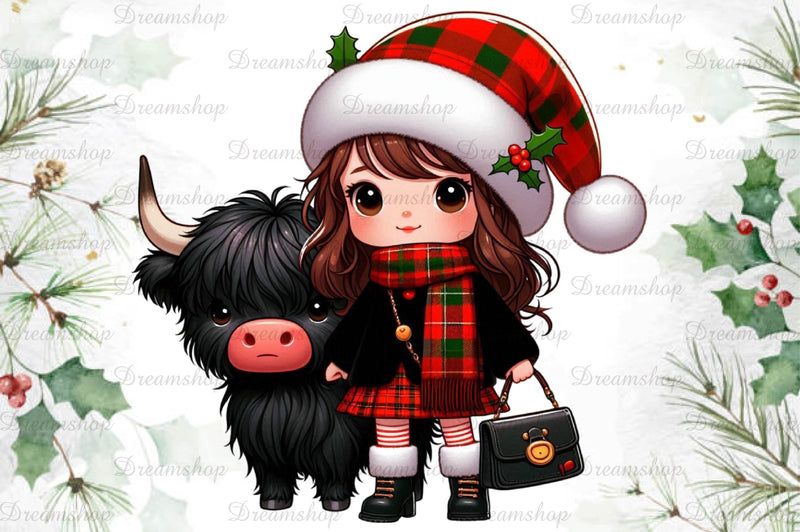 African American Christmas Girl Clipart Bundle 1 - CraftNest - Digital Crafting and Art