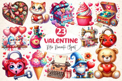 Retro Romantic Valentine Clipart Bundle 2 - CraftNest - Digital Crafting and Art