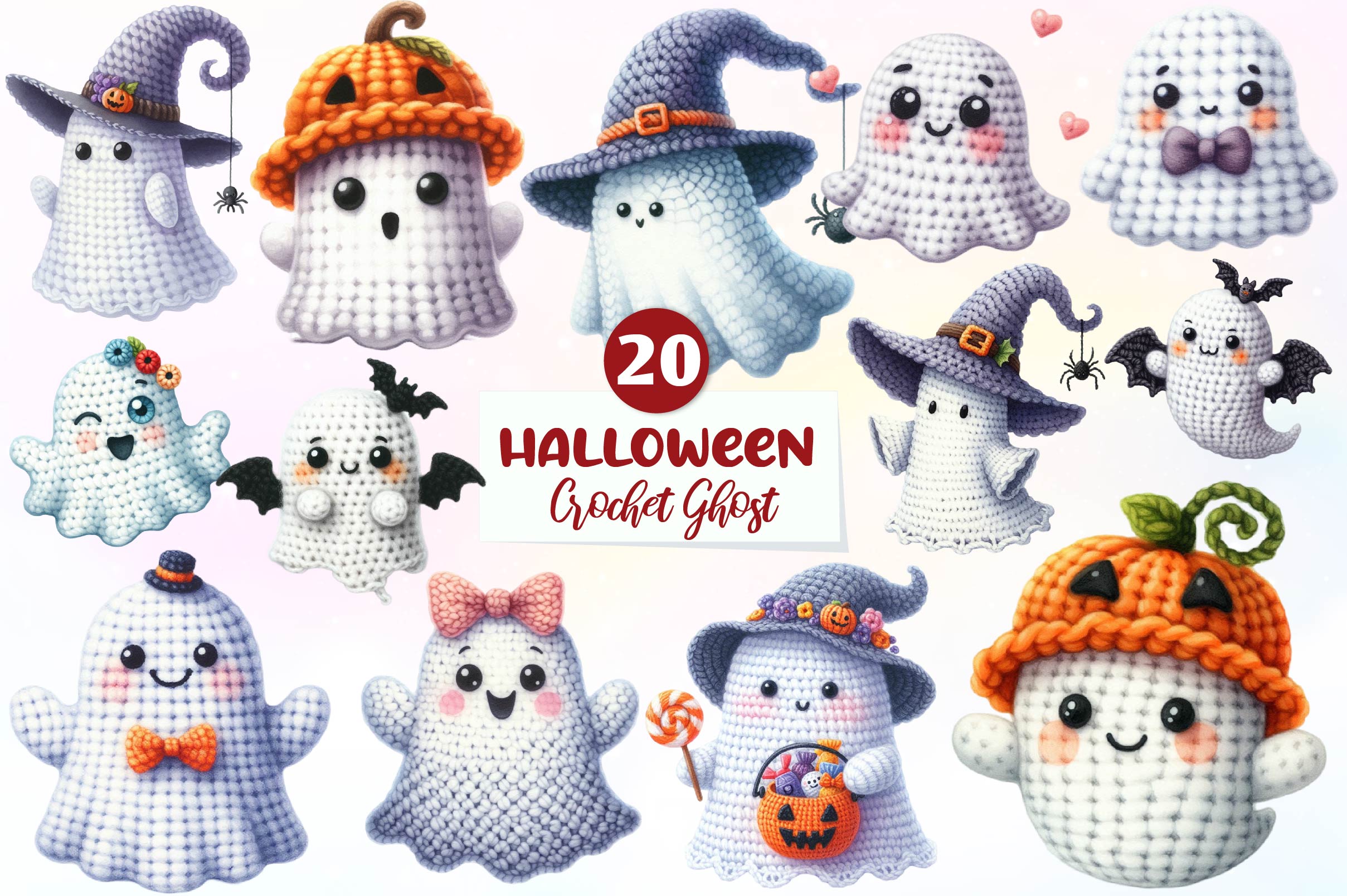 Crochet Ghost Patterns Clipart Bundle - CraftNest - Digital Crafting and Art