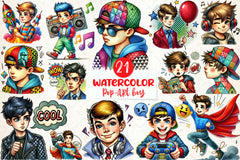 Pop Art Boy Clipart Bundle - CraftNest - Digital Crafting and Art