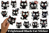 Frightened Black Cat Sticker