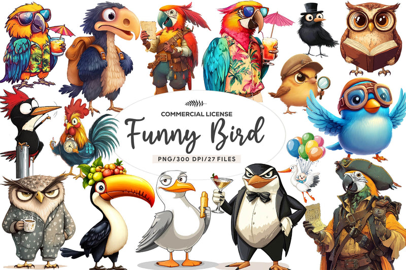 Quirky Funny Bird Clipart Bundle 2 - CraftNest - Digital Crafting and Art