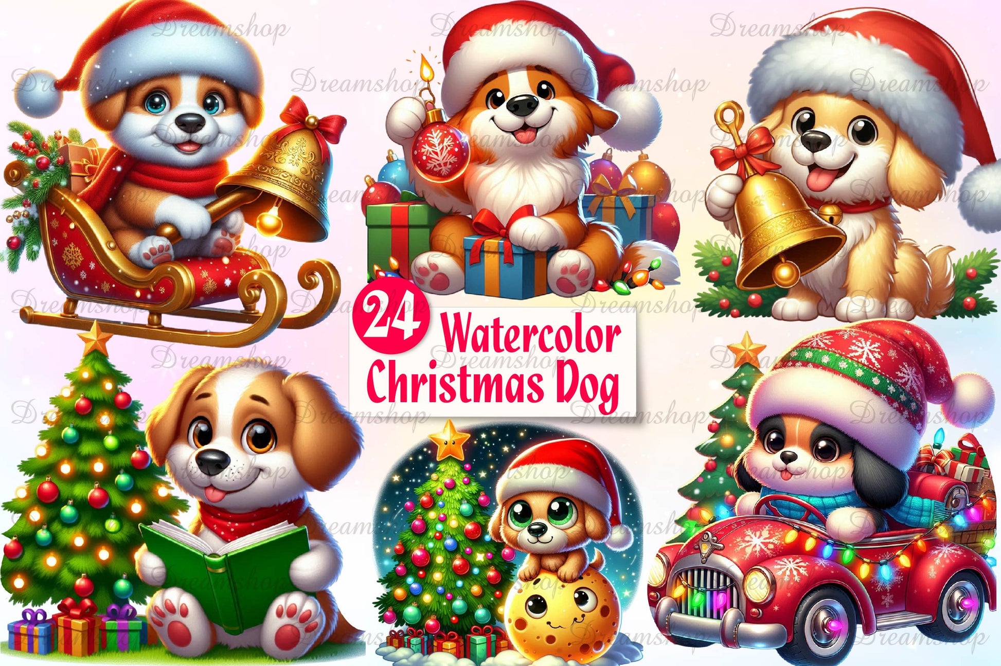 Christmas Dog Clipart Bundle 1 - CraftNest - Digital Crafting and Art