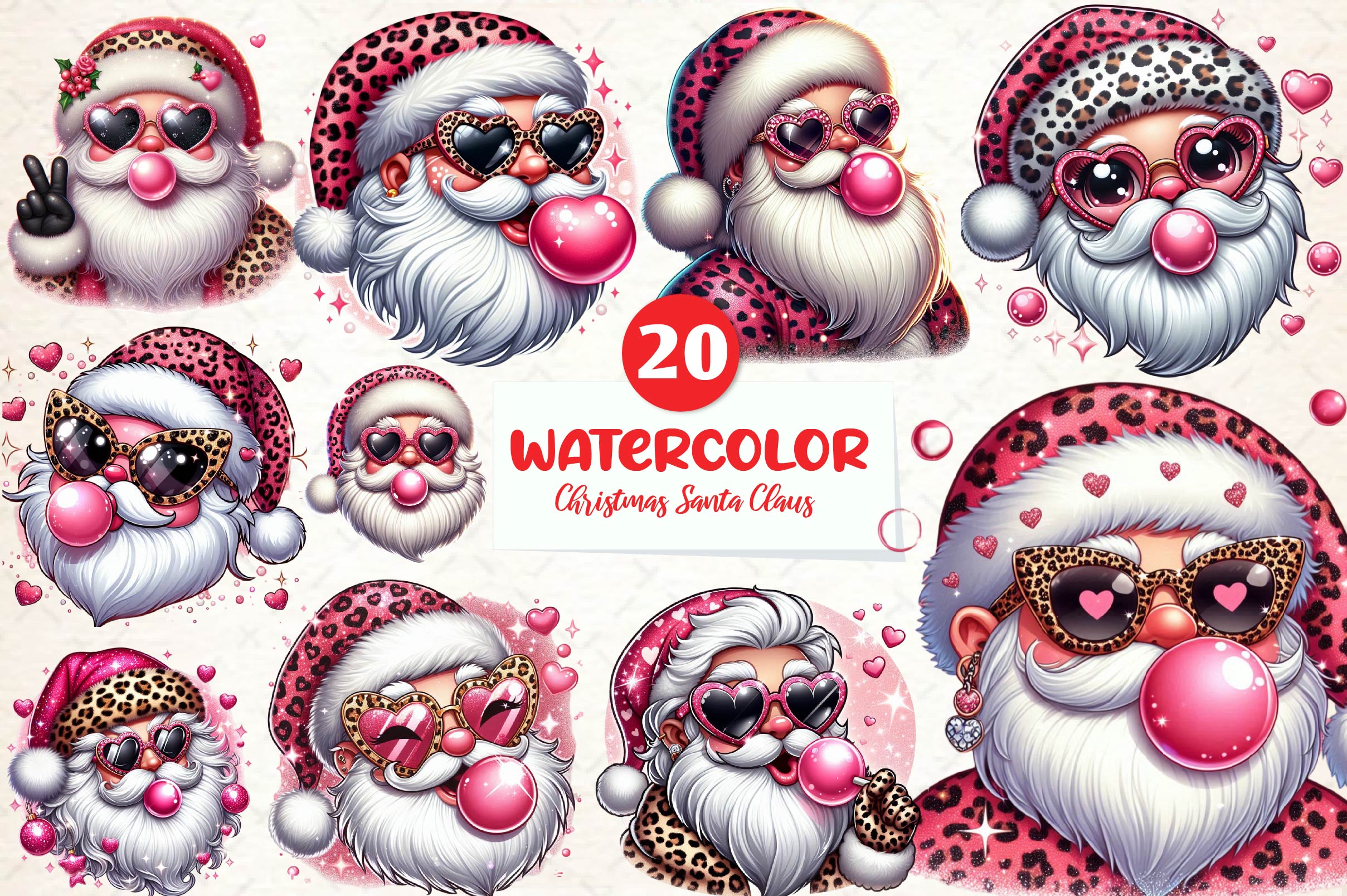Christmas Santa Claus Digital Art Clipart Bundle - CraftNest - Digital Crafting and Art