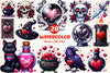 Valentine Gothic Witch Clipart Bundle 1