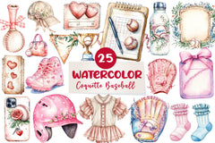 Coquette Baseball Clipart Bundle 1 - CraftNest - Digital Crafting and Art