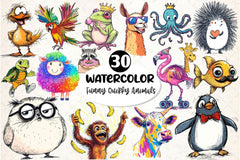 Funny Quirky Animals Clipart Bundle 2 - CraftNest - Digital Crafting and Art