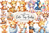 Cute Plush Toy Baby Giraffe Clipart Bundle