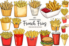 French Fries Clipart Bundle - CraftNest - Digital Crafting and Art