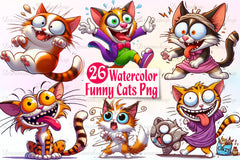 Funny Cats Funny Cat Faces Clipart Bundle - CraftNest - Digital Crafting and Art