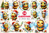 Christmas Funny Bee Clipart Bundle 2