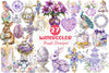 Purple Chinoiserie Easter Clipart Bundle