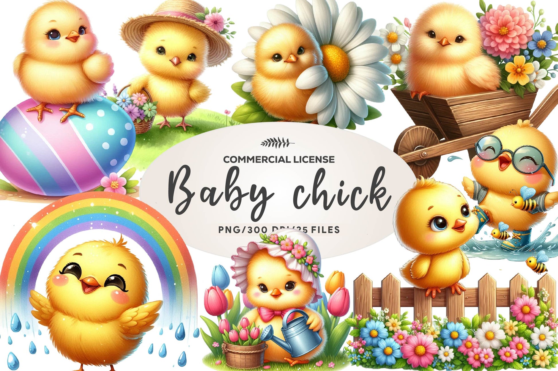 Spring & Baby Chick Clipart Bundle - CraftNest - Digital Crafting and Art