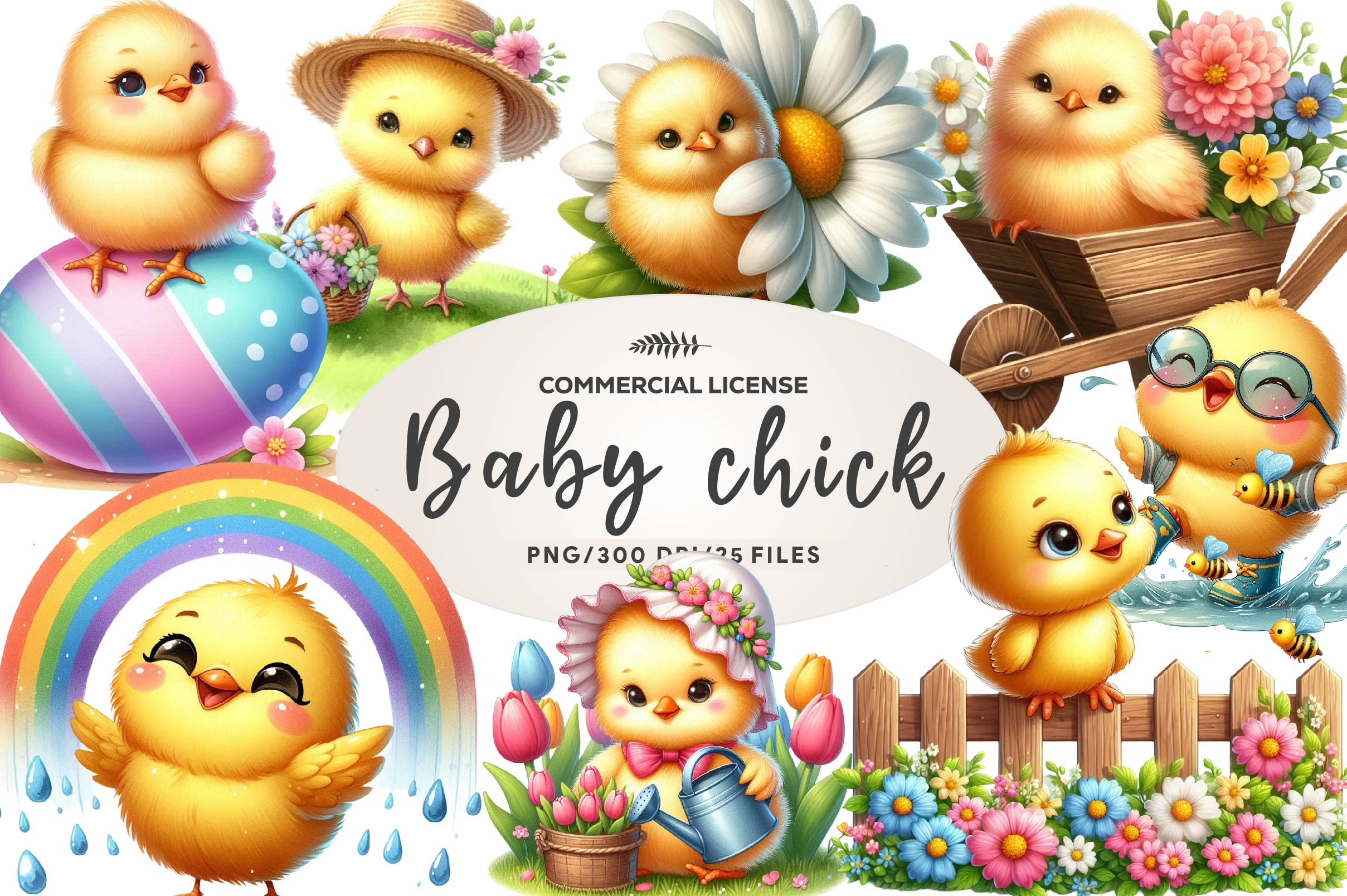 Spring & Baby Chick Clipart Bundle - CraftNest - Digital Crafting and Art