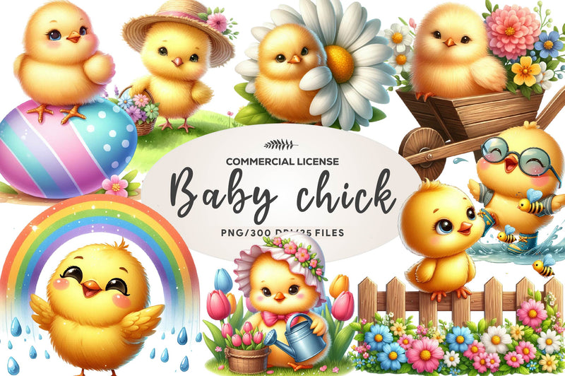 Spring & Baby Chick Clipart Bundle - CraftNest - Digital Crafting and Art