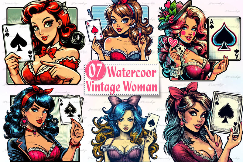 Vintage Woman Tarot Card Clipart Bundle - CraftNest - Digital Crafting and Art