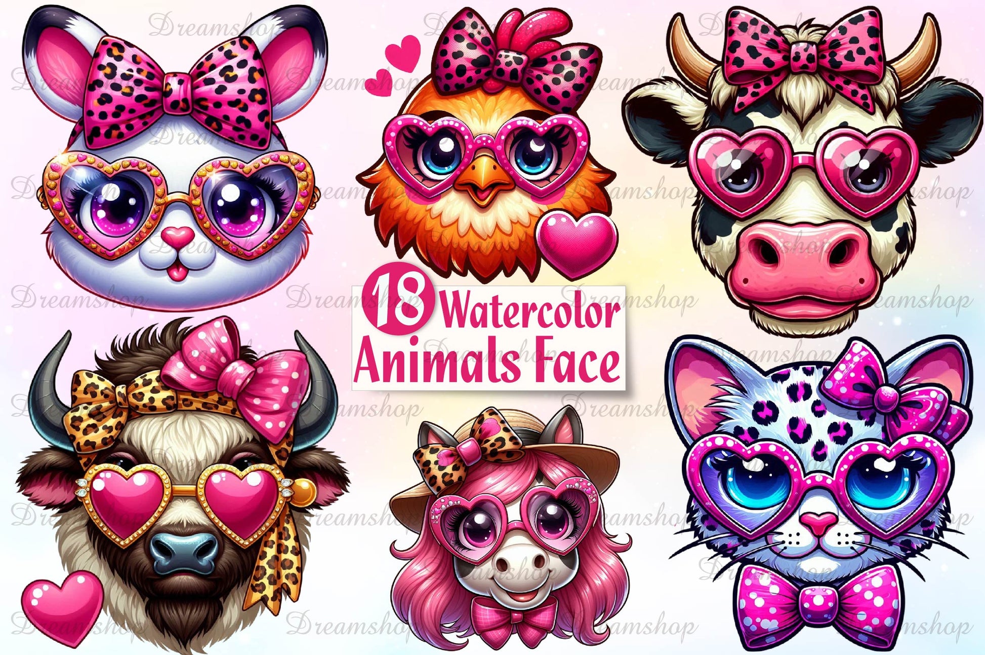 Farm Animals Face Clipart Bundle - CraftNest - Digital Crafting and Art
