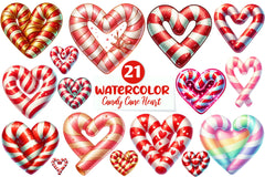 Christmas Candy Cane Heart Clipart Bundle - CraftNest - Digital Crafting and Art