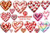 Christmas Candy Cane Heart Clipart Bundle