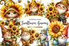 Sunflower Gnomes Clipart Bundle 1