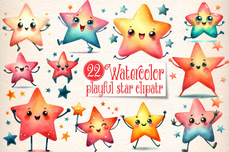 Playful Star Clipart Bundle - CraftNest - Digital Crafting and Art