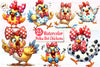 Polka Dot Chickens Bow Clipart Bundle
