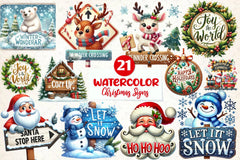 Cute Christmas Signs Clipart Bundle - CraftNest - Digital Crafting and Art