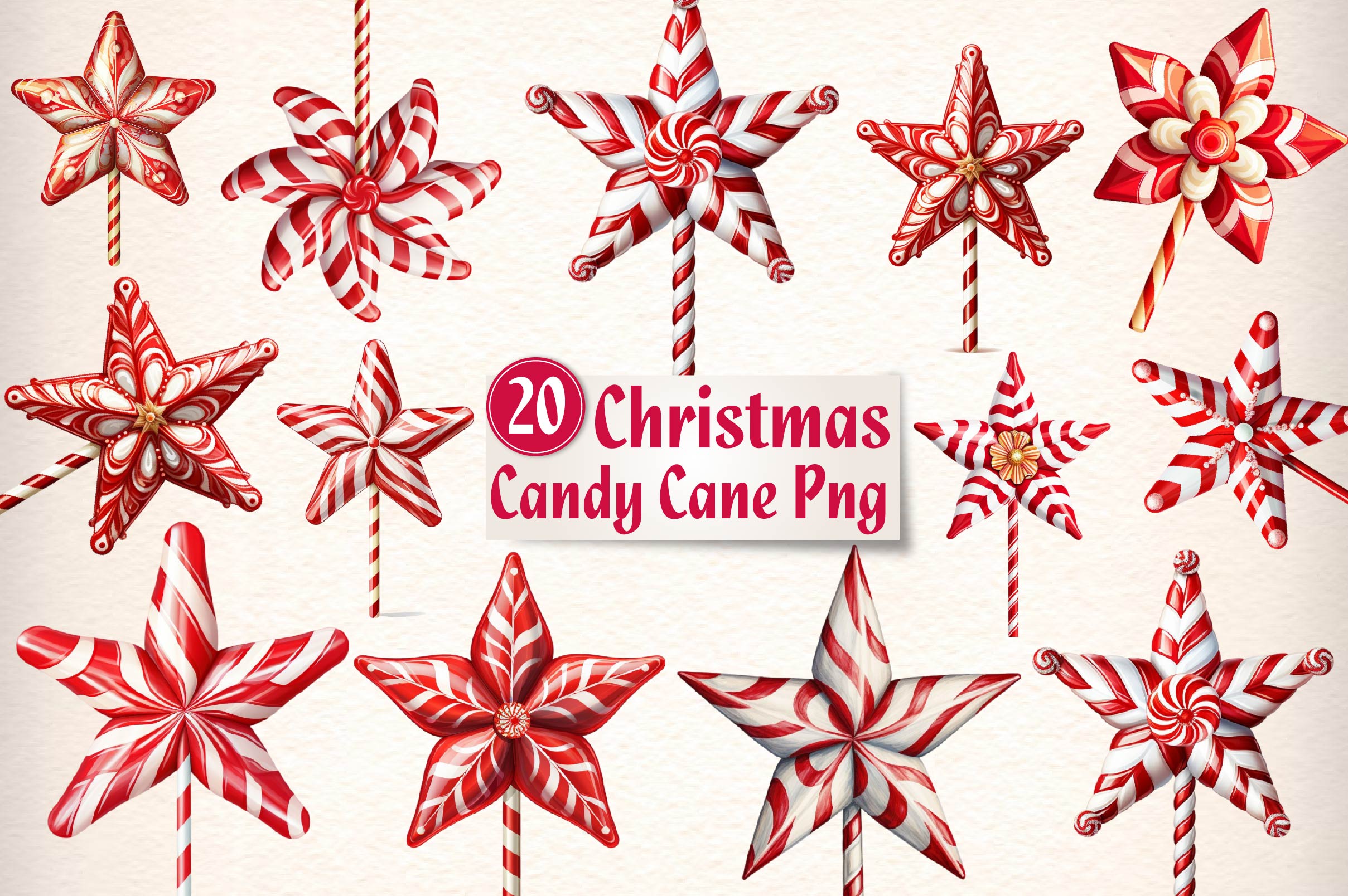 Christmas Candy Cane Clipart Bundle 1 - CraftNest - Digital Crafting and Art