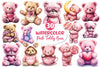 Pink Cute Blush Teddy Bear Clipart Bundle 4