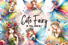 Cute Fairy Clipart Bundle - CraftNest - Digital Crafting and Art
