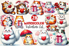 Valentine Fat Cat Clipart Bundle - CraftNest - Digital Crafting and Art